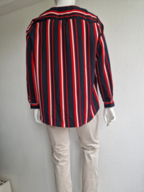 Heine blouse top. Maat 46. Rood, blauw, gestreept.