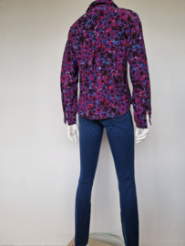 Object blouse. Maat 40, Paars/ blauw/print.