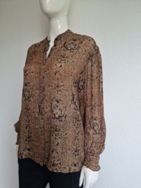 Alix blouse. Maat M. Bruin/print.