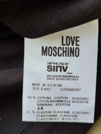Love Moschino top. Mt. 38. Zwart/print.