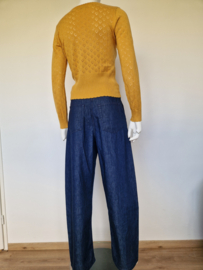 King Louie ajour gebreid vestje. Maat M. Okergeel.