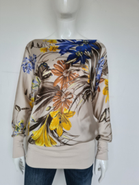 Supertrash blouse top. Mt. 38. Crème/ bloemenprint.