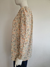 Zijden blouse. Maat M. Bloemenprint