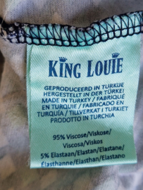King Louie top. Mt. XL. Blauw/groen/print.