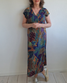 Geisha jurk. Maat L/40. Kleurrijke print