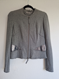 Sylver vest met rits. Maat 36, Grijs.