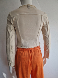 High denim jasje. Maat 36,Crème.