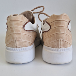 Lerora sneakers. Maat 40, Crème/leer.