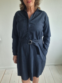 Shirtdress Joline Jolink. Model FALL. Maat M. Blauw/zijde