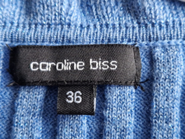 Caroline Biss ribtrui blauw 36 wol kasjmier