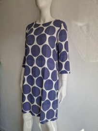 Louis & Mia zomerjurk.Maat 38, Blauw/crème.