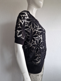 Twinset gehaakte top. Maat S/M. Zwart