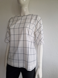 Apanage top. Maat 38, Crème/ruit.