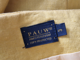 Pauw rok. Maat 3, Mosterdgeel/linnen.