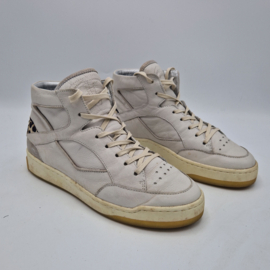 Mjus halfhoge sneakers. Maat 41,Crème/leer.