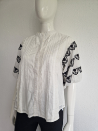 Summum blouse met ballonmouwen. Maat 34, Gebroken wit.