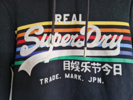 Superdry rainbow hoodie. Maat 38, Zwart.