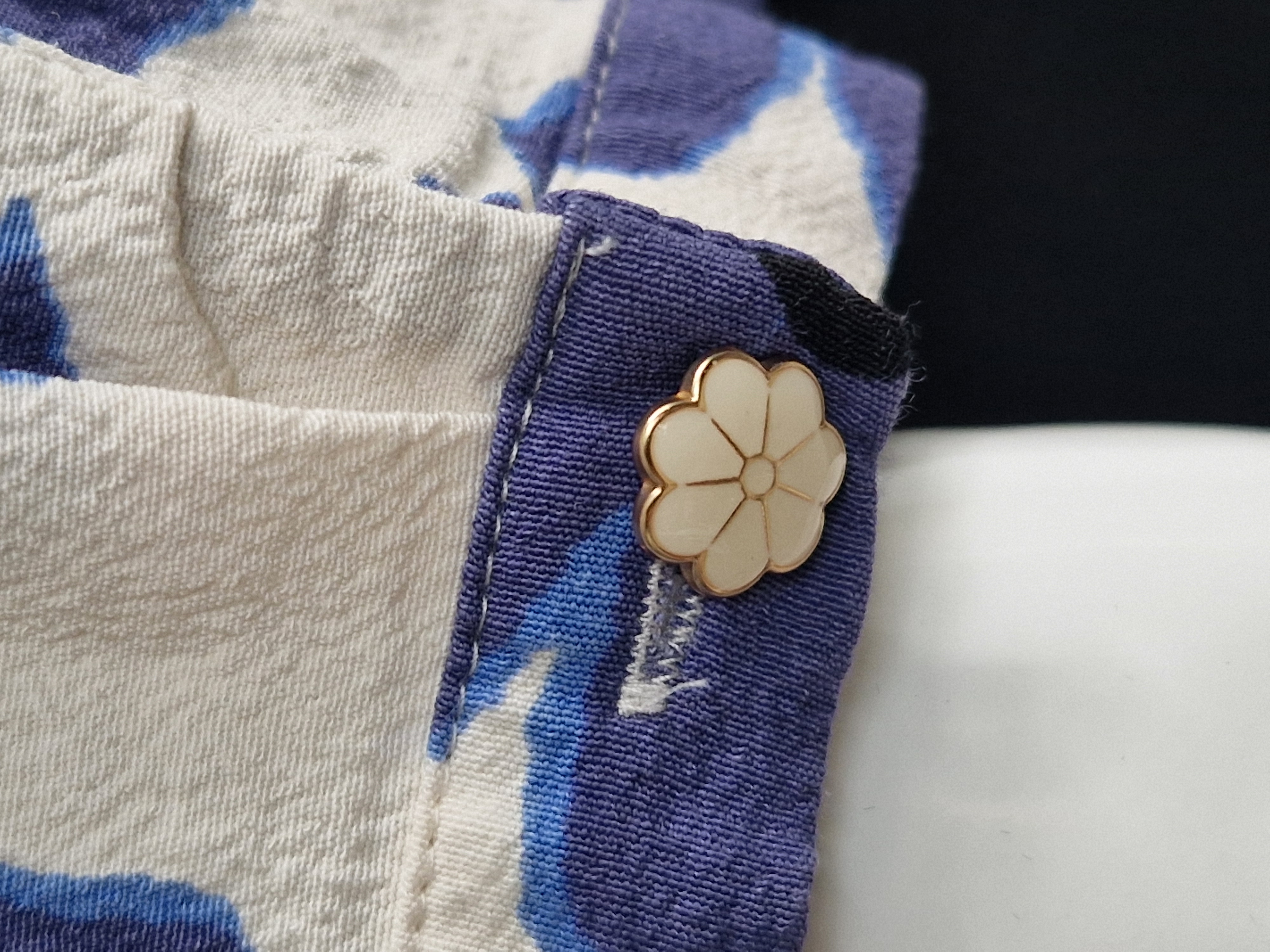 Fabienne Chapot Sunset blouse. Maat 42, Crème/blauw.