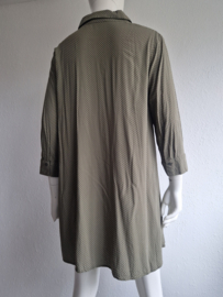 Opus blouse Farla. Maat 42, Olijfgroen/stippenprint.