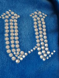 Juicy Couture velours trainingsset. Maat S/XS. Blauw/velours