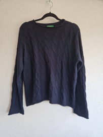 Benetton kabeltrui | Maat 40/42 | Donkerblauw |
