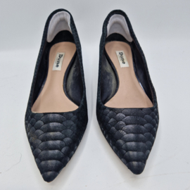 Dune London pumps. Mt. 38, Zwart/ leer.