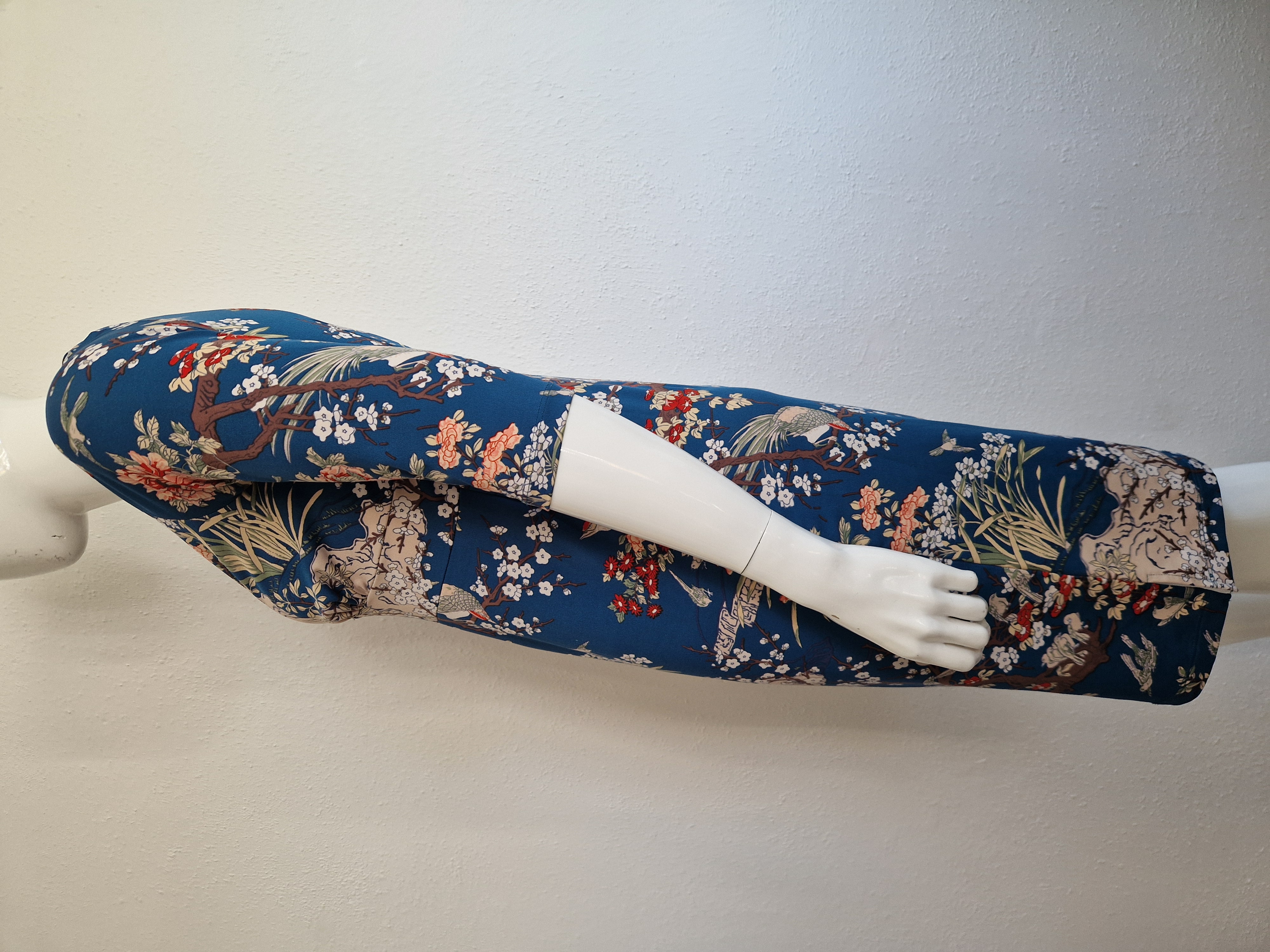 King Louie jurk. Maat L. Petrol/Japanse print.