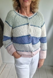 INTI vest. Maat M. Gestreept/baby alpaca.