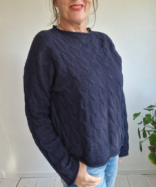 Benetton kabeltrui | Maat 40/42 | Donkerblauw |