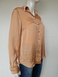 Vanilia Elements blouse. Maat 38, Neon oranje/champagne.