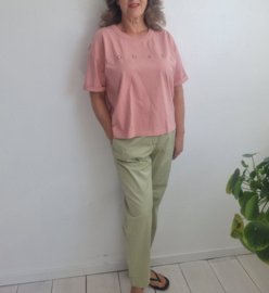 10DAYS oversized T-shirt. Maat XL. Oudroze.