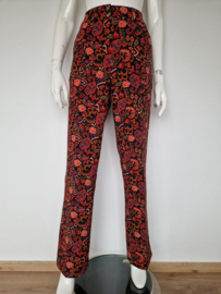 Geisha pantalon. Maat 36/38, Zwart/print.