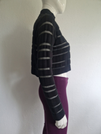 Sarah Pacini cropped trui. Maat AS. Zwart/merino wol.