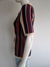 4Funky Flavours 'Let's work for a while' top. Maat L. Gestreept.