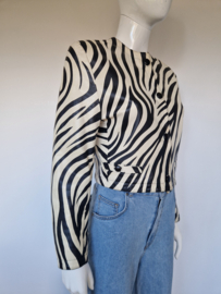 Dija leren damesjasje |Maat 36 | Zebraprint |