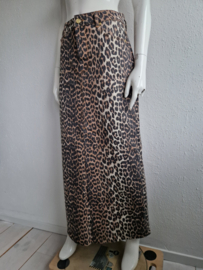 Ganni denim maxi rok. Maat 40. Luipaardprint