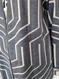 Claudia Sträter vest. Maat 38, Grijs/off white.