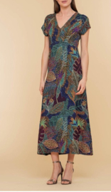 Geisha jurk. Maat L/40. Kleurrijke print