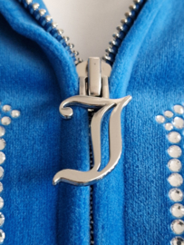 Juicy Couture velours trainingsset. Maat S/XS. Blauw/velours
