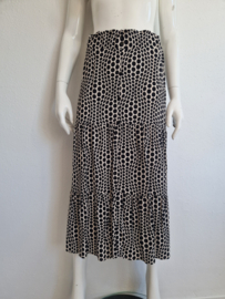 Donna Dura midi rok. Maat 36,Creme/zwart/polkadot.