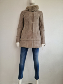 Goosecraft lammy. Maat 34, Taupe/vegan suède