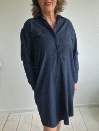 Shirtdress Joline Jolink. Model FALL. Maat M. Blauw/zijde