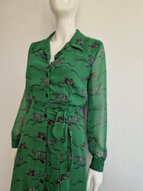 Ana Alcazar doorknoopjurk. Maat 38/40. Groen/print.
