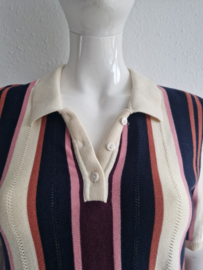 4Funky Flavours 'Let's work for a while' top. Maat L. Gestreept.