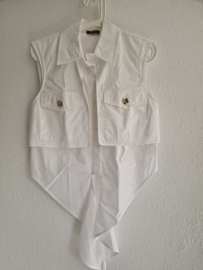 Lui Jo Cropped blouse. Maat 36, Wit
