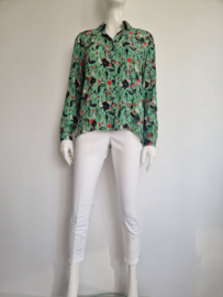 POM Amsterdam by Katja blouse. Maat 38, Mintgroen/print.