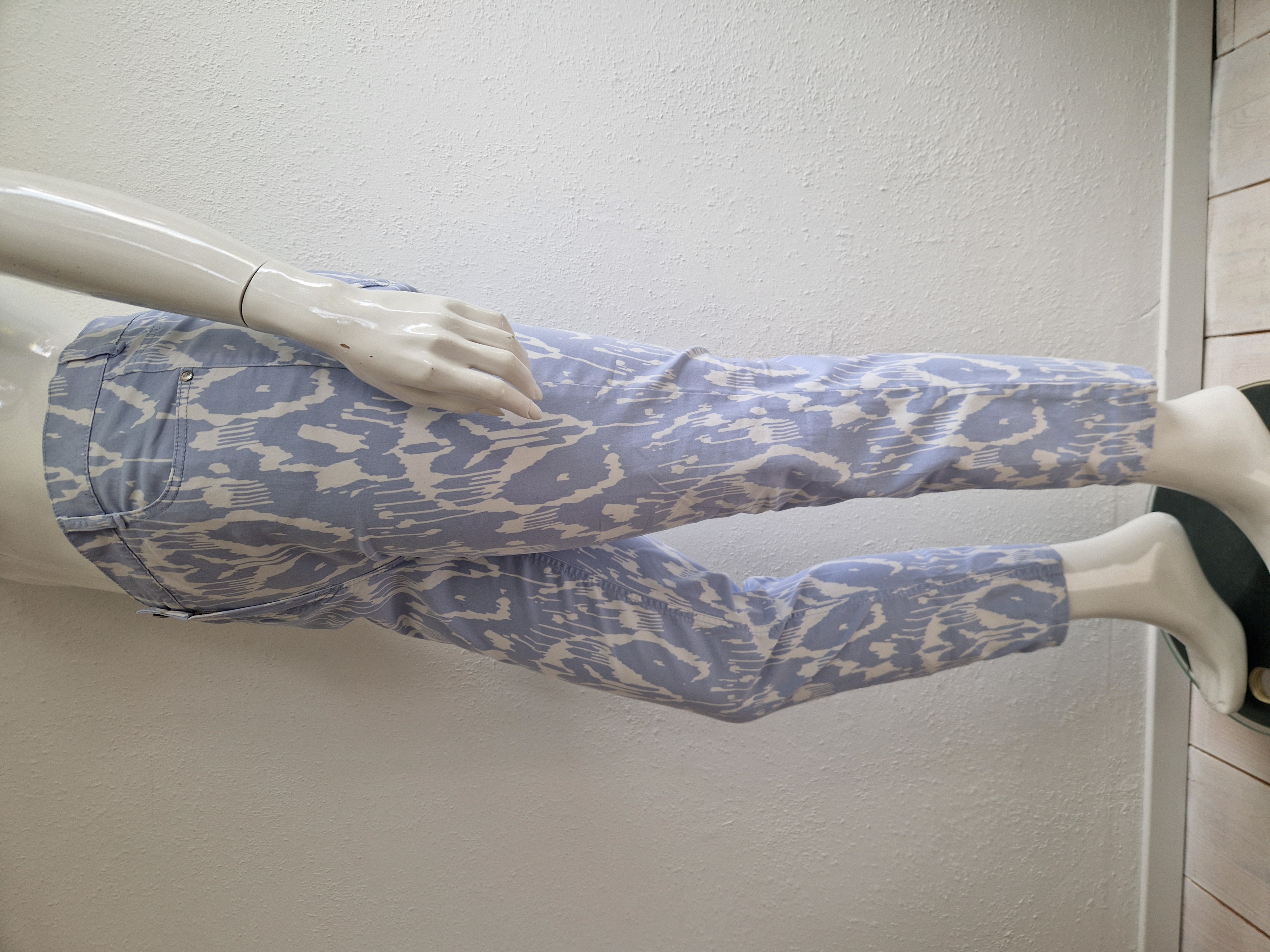 Gardeur jeans. Maat 42, Lichtblauw/wit/print.