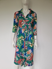Enjoy blousejurk. Maat S. Groen/bloemenprint.