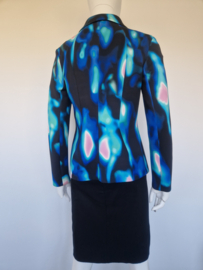 Marc Cain Collection jurk. Maat 36/38. Zwart met kleurrijke print