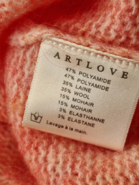 Artlove vest. Maat M. Roze gemêleerd/ wolmix.